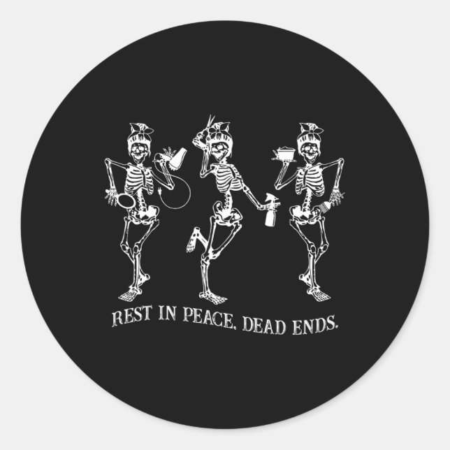 Adesivo Skeleton Peace Morto Termina Halloween De Hairstyl (Frente)