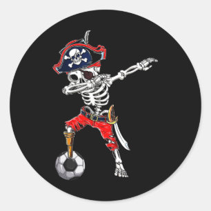 Adesivo Skeleton Pirate &amp; Soccer Ball Halloween Costum