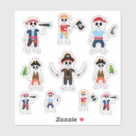 Adesivo Skeleton Pirate Halloween