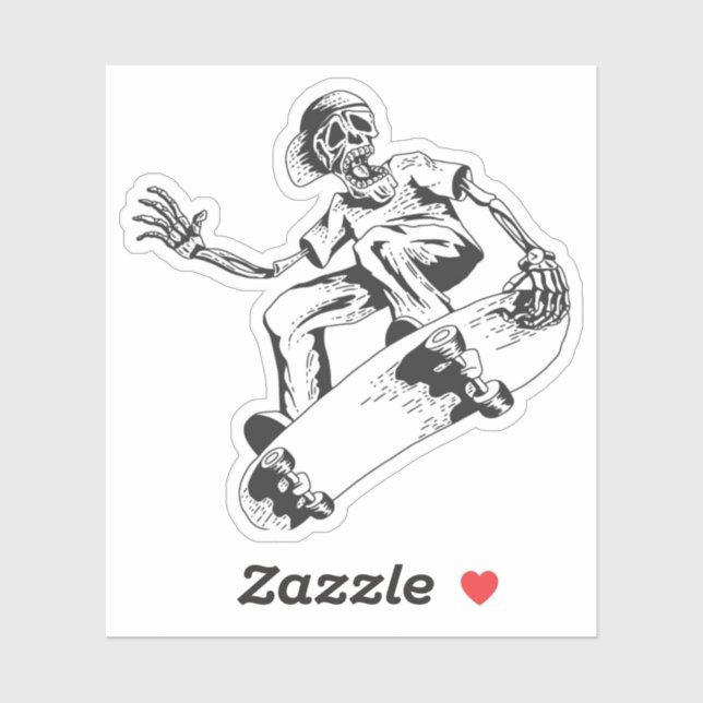 Adesivo skeleton play skate (Folha)