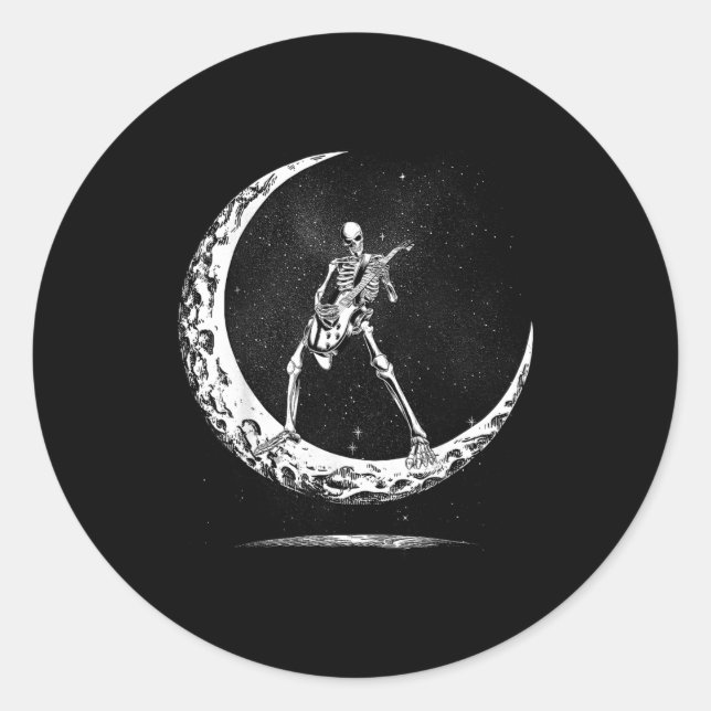 Adesivo Skeleton Playing Guitar Rock And Roll Band For Men (Frente)
