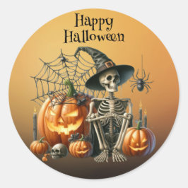 Adesivo Skeleton Pumpkins Halloween Sticker