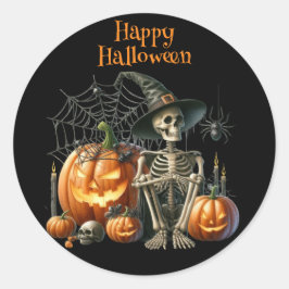 Adesivo Skeleton Pumpkins Halloween Sticker
