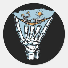 Adesivo Skeleton Relaxing em Mão Gigante