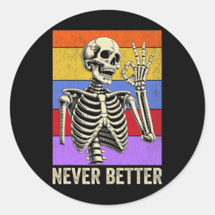 Adesivo Skeleton Retro Dia de as Bruxas engraçado Men Nunc