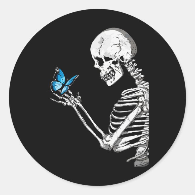 Adesivo Skeleton Retro Halloween (Frente)