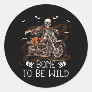Adesivo Skeleton Riding Motorcycle Halloween Figurume Bike