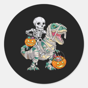 Adesivo Skeleton Riding Mummy Dinosaur T Rex Halloween