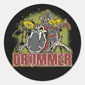 Adesivo Skeleton Rock Drummer