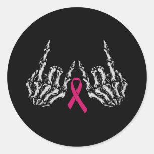 Adesivo Skeleton Rock Mão Cancer Sensibilização Legal Pi