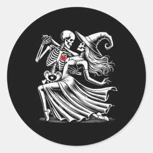 Adesivo Skeleton Romance Dança Com Bruxa