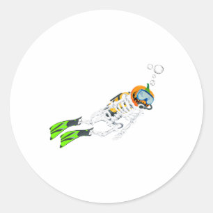 Adesivo Skeleton Scuba Mergulhando mergulhador de Abóbora