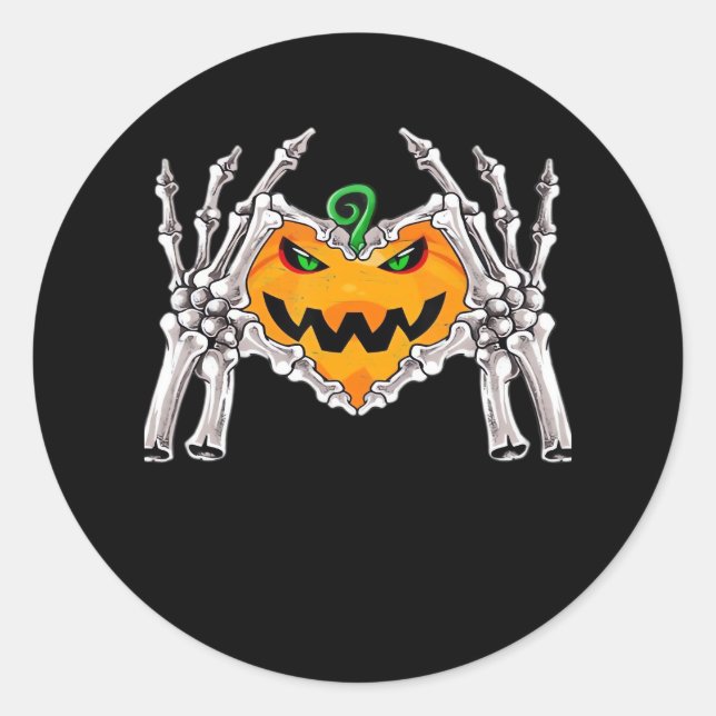 Adesivo Skeleton Sinal de Coração de Mão Figurino (Frente)