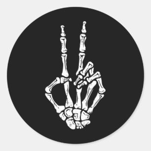 Adesivo Skeleton Sinal de Paz de Mão Sinal de Halloween Os