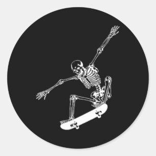 Adesivo Skeleton Skateboard Skull Halloween Skate