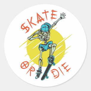 Adesivo Skeleton Skateboarder