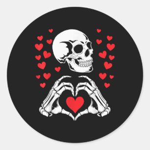 Adesivo Skeleton Skull Mãos Coração Dia de os namorados En
