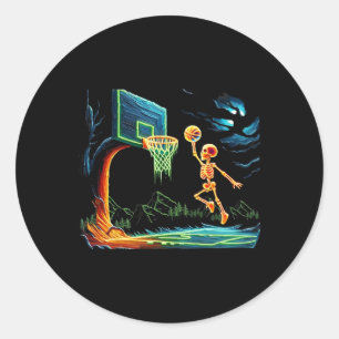 Adesivo Skeleton Slam Dunk Hoop Bysketbyll Halloween Men B