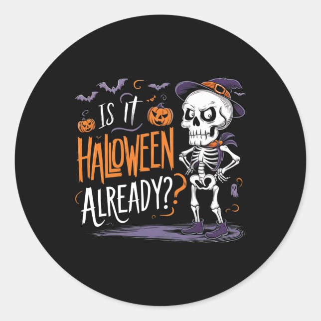 Adesivo Skeleton Spookey Ghost É Halloween Já (Frente)