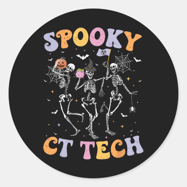 Adesivo Skeleton Spooky Ct Tech Computing Tomografia Tech  (Frente)