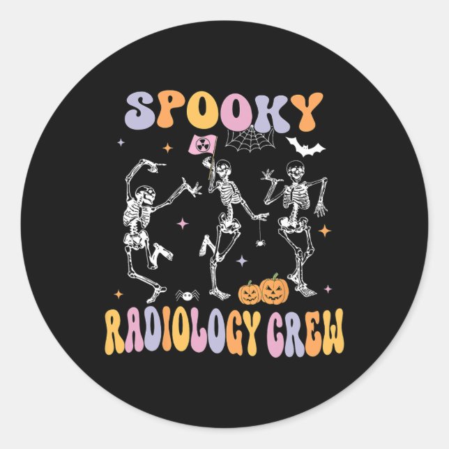 Adesivo Skeleton Spooky Radiology Crew X-ray Hallowee (Frente)