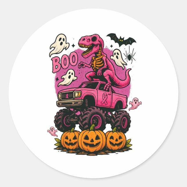 Adesivo Skeleton T Rex Dinossaur Monster Truck Pumpkin Bre (Frente)