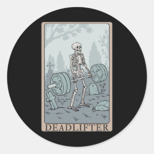 Adesivo Skeleton Tarot Card Deadlifter