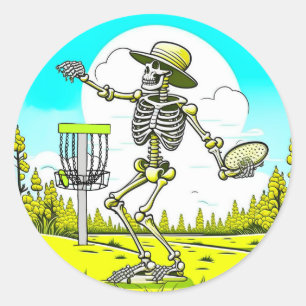 Adesivo Skeleton Tocando Golf de Disco