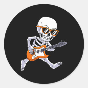 Adesivo Skeleton Tocando Guitarra Rock E Roll Boys Criança
