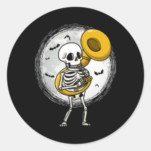Adesivo Skeleton Tocando Sousaphone Tu Instrumento Hallowe