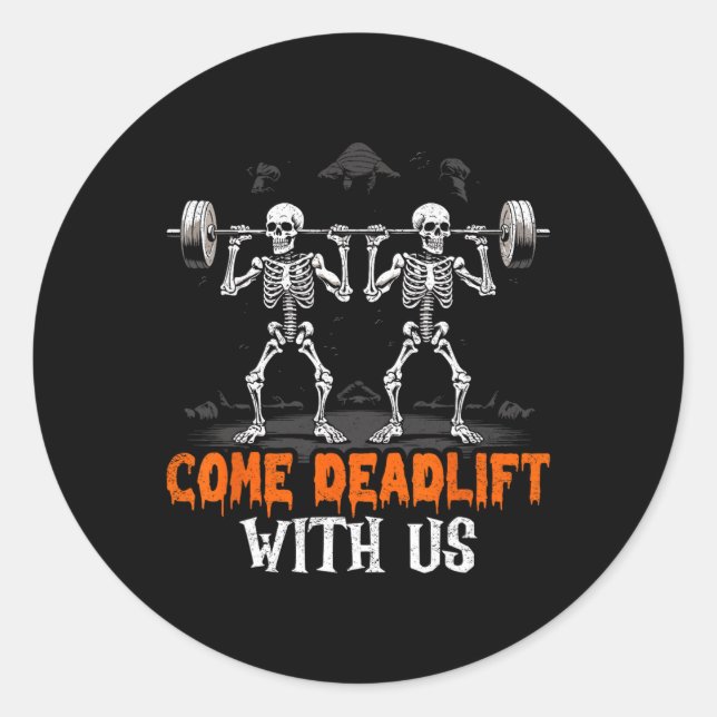 Adesivo Skeleton Weightlifter - Malhação de Trabalho do Cr (Frente)