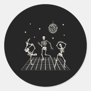 Adesivo Skeletons Dançando No Clube Com Uma Bola De Disco 