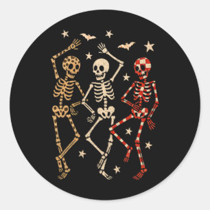 Adesivo Skeletons Dançantes do Dia de as Bruxas engraçado