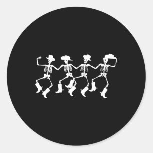 Adesivo Skeletons Dançantes Spooky Halloween Cowboys Line