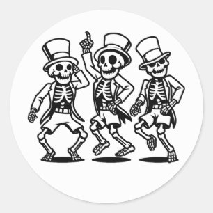 Adesivo Skeletons Spooky Bones Dançando Dança Assustadora