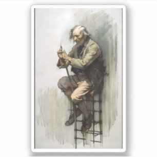 Adesivo Sketch do Velho Homem