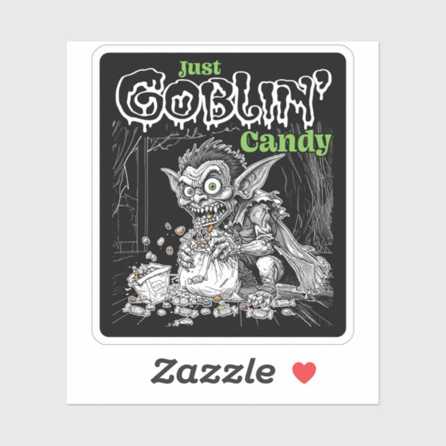 Adesivo Sketchy Only Goblin' Candy para Itens Mais Escuros (Folha)