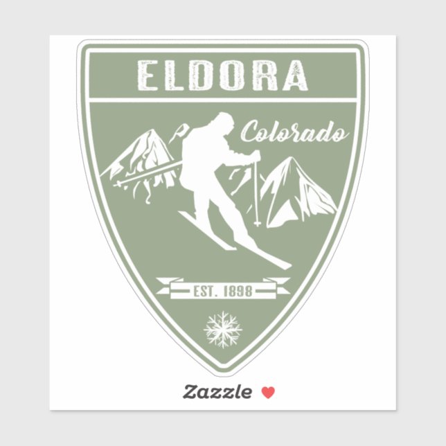 Adesivo Ski Eldora Colorado (Folha)