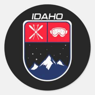 Adesivo Ski Idaho Mountain Skiing Trilha Skier Goggle Pole