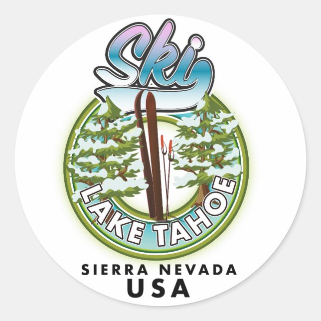 Adesivo Ski Lake Tahoe Sierra Nevada EUA (Frente)