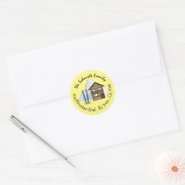 Adesivo Ski Vacle Doodle Yellow Return Address Stickers