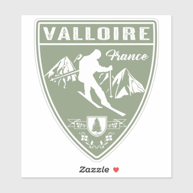 Adesivo Ski Valloire França (Folha)