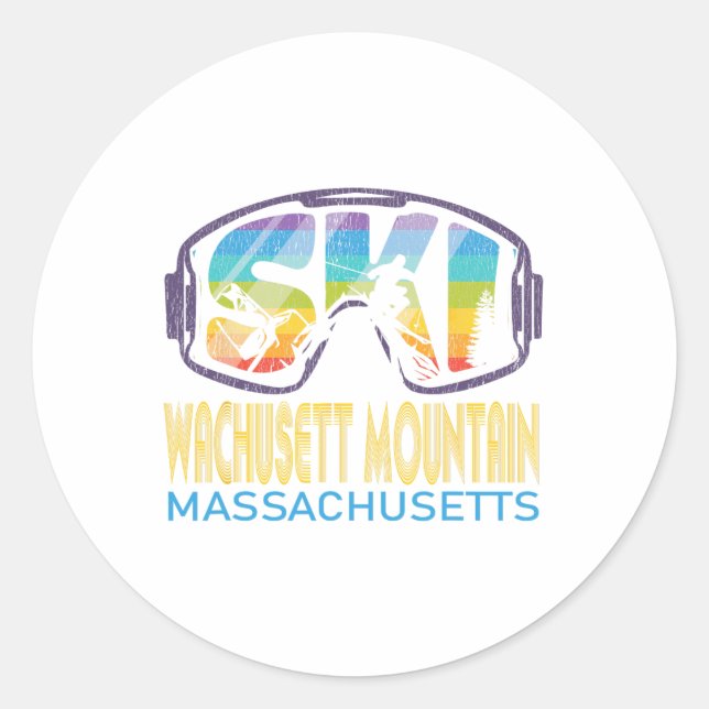 Adesivo Ski Wachusett Mountain Machusetts Skiing Vacation  (Frente)