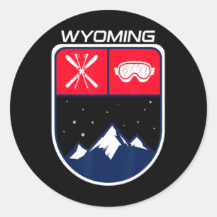 Adesivo Ski Wyoming Mountain Skiing Rastreio Skier Goggle
