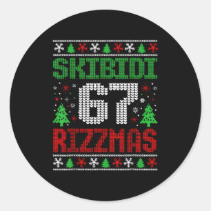 Adesivo Skibidi 67 Rizzmas Engraçado Seis Sete Meme Natal