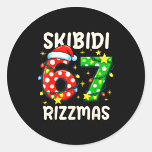 Adesivo Skibidi 67 Rizzmas Engraçado Seis Sete Meme Natal