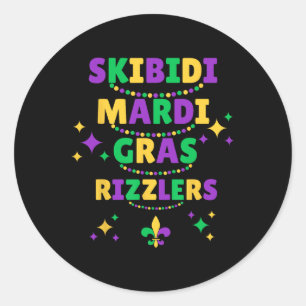 Adesivo Skibidi Mardi Gras Mostra Caras Engraçados Mardi G