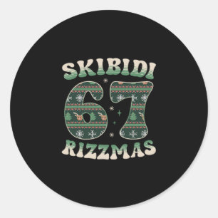 Adesivo Skibidi Rizzmas 67 Seis Sete Meme Natal Feio F
