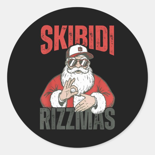 Adesivo Skibidi Rizzmas 6 7 Christmas Santa Claus Six Seve (Frente)
