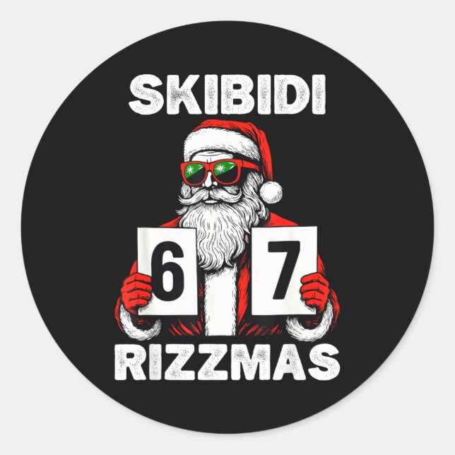 Adesivo Skibidi Rizzmas Christmas 6 7 Funny Santa  (Frente)